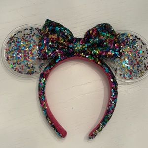 Sequied Disney Mickey Ears with a bow